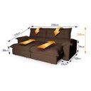 Ver imagem 3 de Sofá Retrátil Reclinável Aconchego 2,70m Bouclê