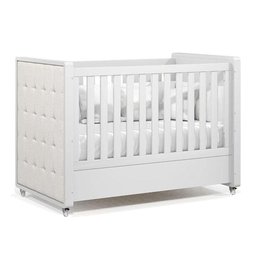 Berço Americano com Capitonê New Boucle e Cômoda Infantil Tutto New Branco Acetinado - Matic - 5