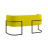 Sofá Namoradeira 2 Lugares Moderna Base Metal Black – Balaqui Cor:amarelo - 5