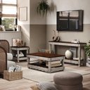 Ver imagem 5 de Mesa de Centro de Madeira com Prateleira Cinza Claro Distressado