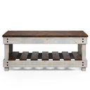 Ver imagem 2 de Mesa de Centro de Madeira com Prateleira Cinza Claro Distressado