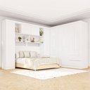 Ver imagem 1 de Guarda-roupa Casal Modulado Andorra 10 Portas 4 Gavetas Branco - Pnr Móveis