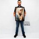 Ver imagem 2 de Quadro Decorativo Maria de Nazaré em Moldura Caixa Tacolado Moldura Caixa 3cm Madeira sem Vidro 40 X