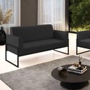 Ver imagem 5 de Sofá Namoradeira Base Industrial Alta Preto Marisa Corino D03 - D\'rossi Cor Preto