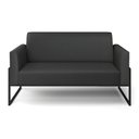 Ver imagem 3 de Sofá Namoradeira Base Industrial Alta Preto Marisa Corino D03 - D\'rossi Cor Preto
