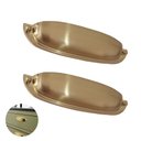 Ver imagem 1 de Puxador Concha Ouro Dourado Escovado Stilo Gruppa 128mm 2 Unidades