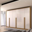 Ver imagem 1 de Guarda-roupa Casal Classic 6 Portas 6 Gavetas 100% Mdf Cinamomo/off White - Panorama Móveis