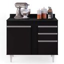 Ver imagem 3 de Balcão de Cozinha Lavanderia com Tampo 02 Gavetas Bia 100 cm - D’Rossi Preto