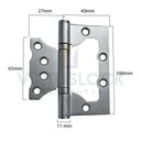 Ver imagem 2 de Kit 3 Dobradiça de Sobrepor Inox Escovado