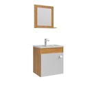 Ver imagem 2 de Armário Gabinete e Espelheira P/ Banheiro 1pt Iris 44cm Cinamomo Branco Mgm Móveis
