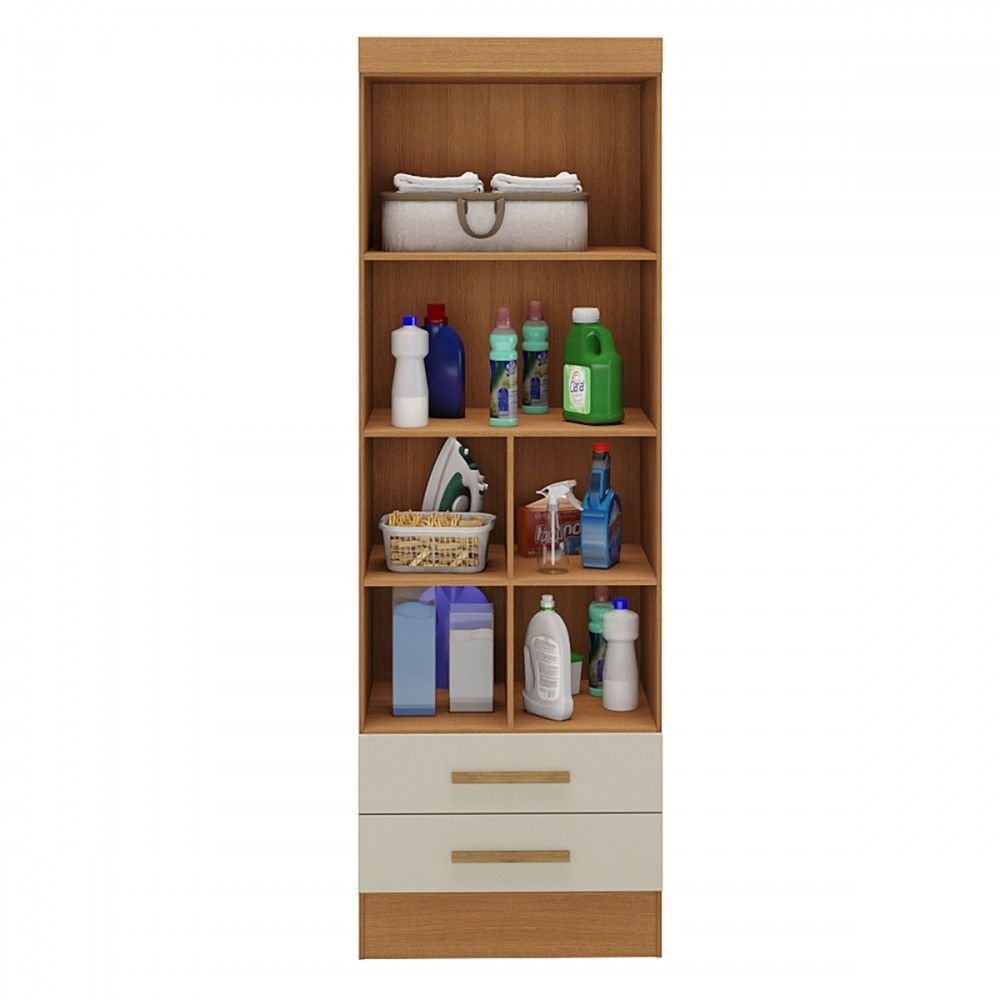 Armário Multiuso Modulare 2 Portas 2 Gavetas Cinamomo/off White
