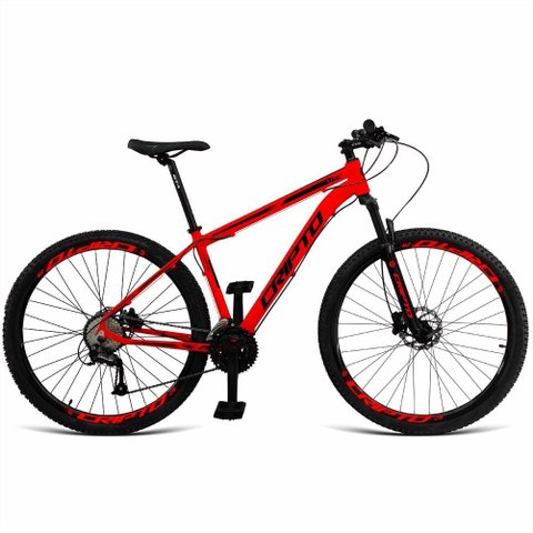 Bicicleta Unisex 19" Aro Aero 29 24v Freios a Disco Suspensão 80mm Guidão Curvo Vermelho/preto