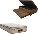 Ver imagem 1 de Bicama Box Baú Solteiro com Colchão Cloud Molas Ensacadas 32cm Suede Marrom sem Cabeceira