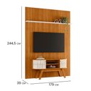 Ver imagem 3 de Kit New Silverstone Painel Piso-Teto Ripado e Bancada com 2 Portas Flexíveis em MDF Cinamomo e Off