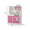 Ver imagem 7 de Cozinha Infantil Completa com Armários Portas Funcionais Mini Cozinha de Brinquedo Educativa Rosa
