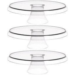 Conjunto 3 Boleiras Transparentes 28cm Bases para Docinhos e Tortas Glassy Crippa - 1
