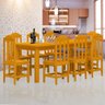 Conjunto Mesa de Jantar Madeira Maciça Safira com 8 Lugares Cerejeira Jm Móveis - 1