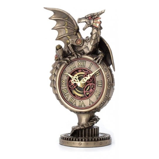 Dragão Relógio Steampunk Estatueta Veronese 99809 Bronze - 3