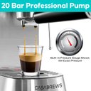Ver imagem 2 de Casabrews Máquina de Espresso 20 Bar com Vaporizador de Leite (prata)