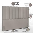 Ver mais imagens de Kit Cabeceira Cama Box Casal King 195cm com Calçadeira Baú Dália W01 Linho Bege - Lyam