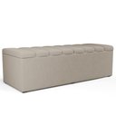 Ver imagem 7 de Kit Cabeceira Cama Box Casal King 195cm com Calçadeira Baú Dália W01 Linho Bege - Lyam