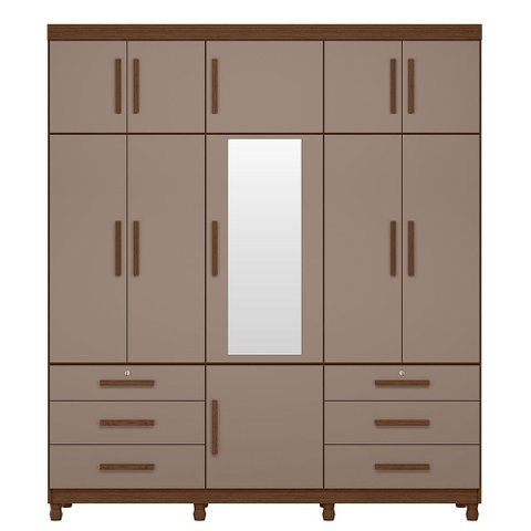 Guarda Roupa Triton Plus Casal 10 Portas Modulado Espelho Móveis Albatroz