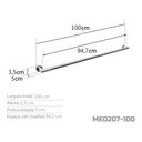 Ver imagem 3 de Toalheiro 1 Metro Inox - Kromus Me0207-100