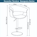 Ver imagem 5 de Banqueta Giratória Betim Rivatti Preta Base Disco Preta