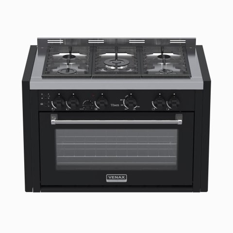 Fogao de Embutir 5 Bocas Venax Temis Preto Fosco Gas Glp 127 V