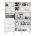Ver imagem 4 de Kit Max Armário para Cozinha 5 Portas 3 Gavetas (1,60 m) Yescasa Branco