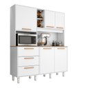 Ver imagem 2 de Kit Max Armário para Cozinha 5 Portas 3 Gavetas (1,60 m) Yescasa Branco
