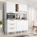 Ver imagem 1 de Kit Max Armário para Cozinha 5 Portas 3 Gavetas (1,60 m) Yescasa Branco