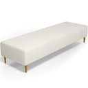 Ver imagem 1 de Puff Decorativo Sala de Estar Bali W01 Pés Palito 170x60cm Linho Champagne - Lyam Decor