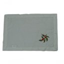 Ver imagem 1 de Americano de Linho Natal Branco Bordado com Azevinho 36x50 Cm