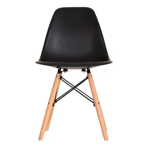 Cadeira de Jantar Eiffel Eames Original Empório Tiffany Sala Banco Assento Escritorio Preto
