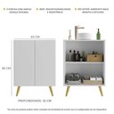 Ver imagem 5 de Gabinete Banheiro 2 Portas Retrô 63Cm Multimóveis V5006 Branco/Natural Branco/Natural