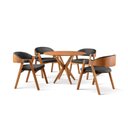 Ver imagem 3 de Conjunto de Mesa Redonda 100cm com 4 Cadeiras Gaia Preto/Freijó