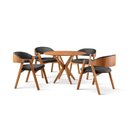 Ver imagem 3 de Conjunto de Mesa Redonda 100cm com 4 Cadeiras Gaia Preto/Freijó