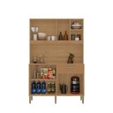Ver imagem 4 de Armário de Cozinha 5 Portas 1 Gaveta com Nicho Liv Freijó/Caramelo