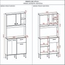 Ver imagem 3 de Armário de Cozinha 5 Portas 1 Gaveta com Nicho Liv Freijó/Caramelo