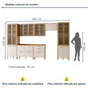 Ver imagem 3 de Cozinha Completa Modulada 7 Peças com Vidro Reflecta 15 Portas 6 Gavetas Nobre Bege/Cinamomo/Off White