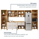 Ver mais imagens de Cozinha Completa Modulada 7 Peças com Vidro Reflecta 15 Portas 6 Gavetas Nobre Bege/Cinamomo/Off White