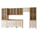 Ver imagem 2 de Cozinha Completa Modulada 7 Peças com Vidro Reflecta 15 Portas 6 Gavetas Nobre Bege/Cinamomo/Off White