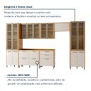 Ver imagem 6 de Cozinha Completa Modulada 7 Peças com Vidro Reflecta 15 Portas 6 Gavetas Nobre Bege/Cinamomo/Off White