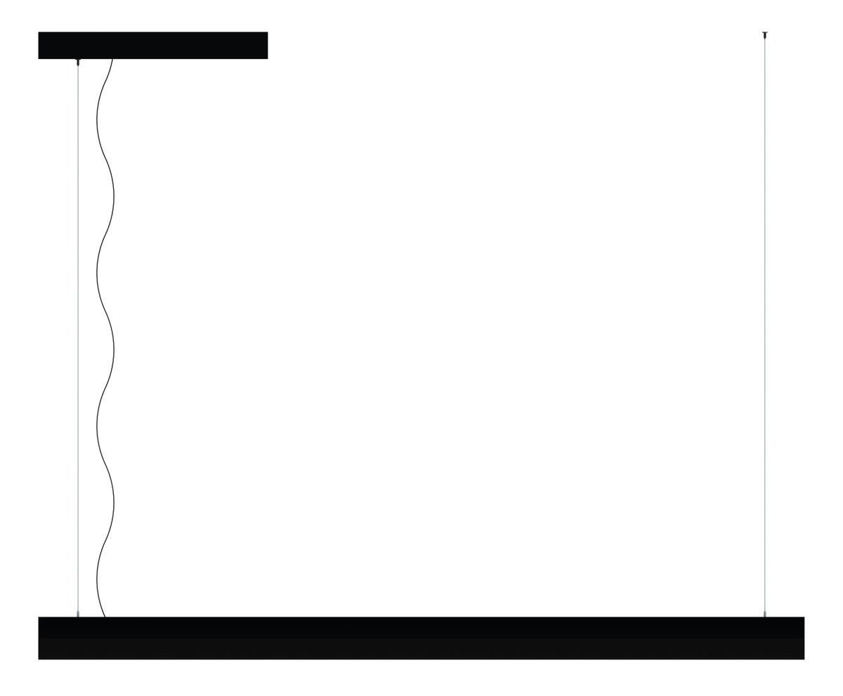 Luminária Led Pendente Perfil 35x35mm 1.50 Metros 36w - Preto - 4000k - 4