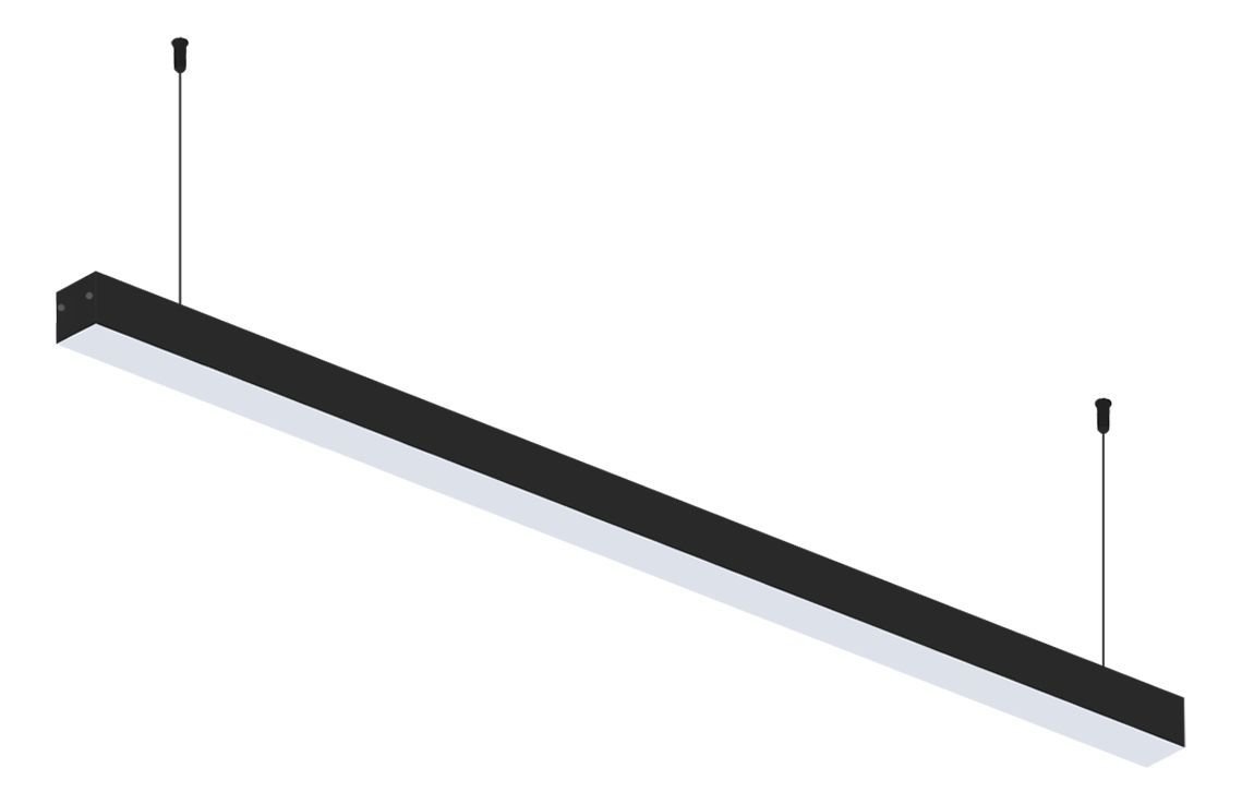 Luminária Led Pendente Perfil 35x35mm 1.50 Metros 36w - Preto - 4000k - 1