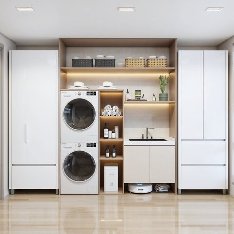 Lavanderia 2 Peças 4 Portas 100% MDF