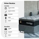Ver imagem 3 de Cama Box Solteiro + Colchão Comfort Class Pillow Top 88x188 Preto/suede Cinza