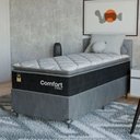 Ver imagem 1 de Cama Box Solteiro + Colchão Comfort Class Pillow Top 88x188 Preto/suede Cinza