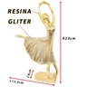 Enfeite Mesa Bailarina Decoração Estátua Objeto Decorativo Dança Sala Quarto Estatueta - Dourado Gli - 5